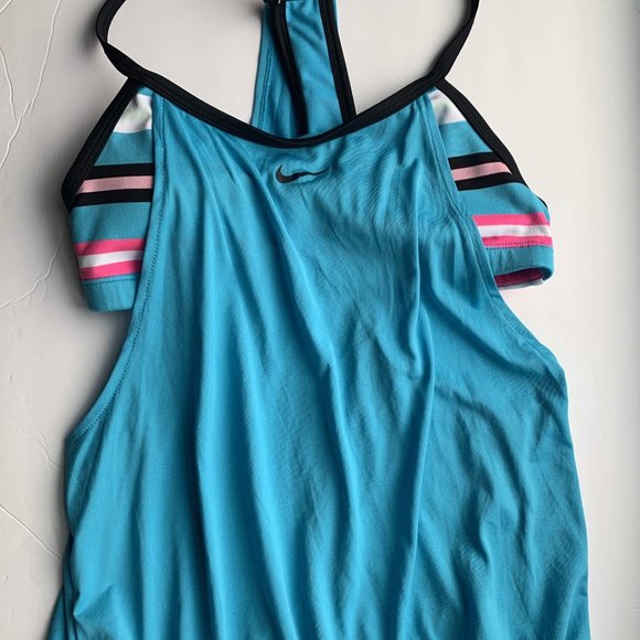 2018 euc NIKE blue flury Tankini Swim Top S - Picture 4 of 7